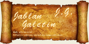 Jablan Galetin vizit kartica